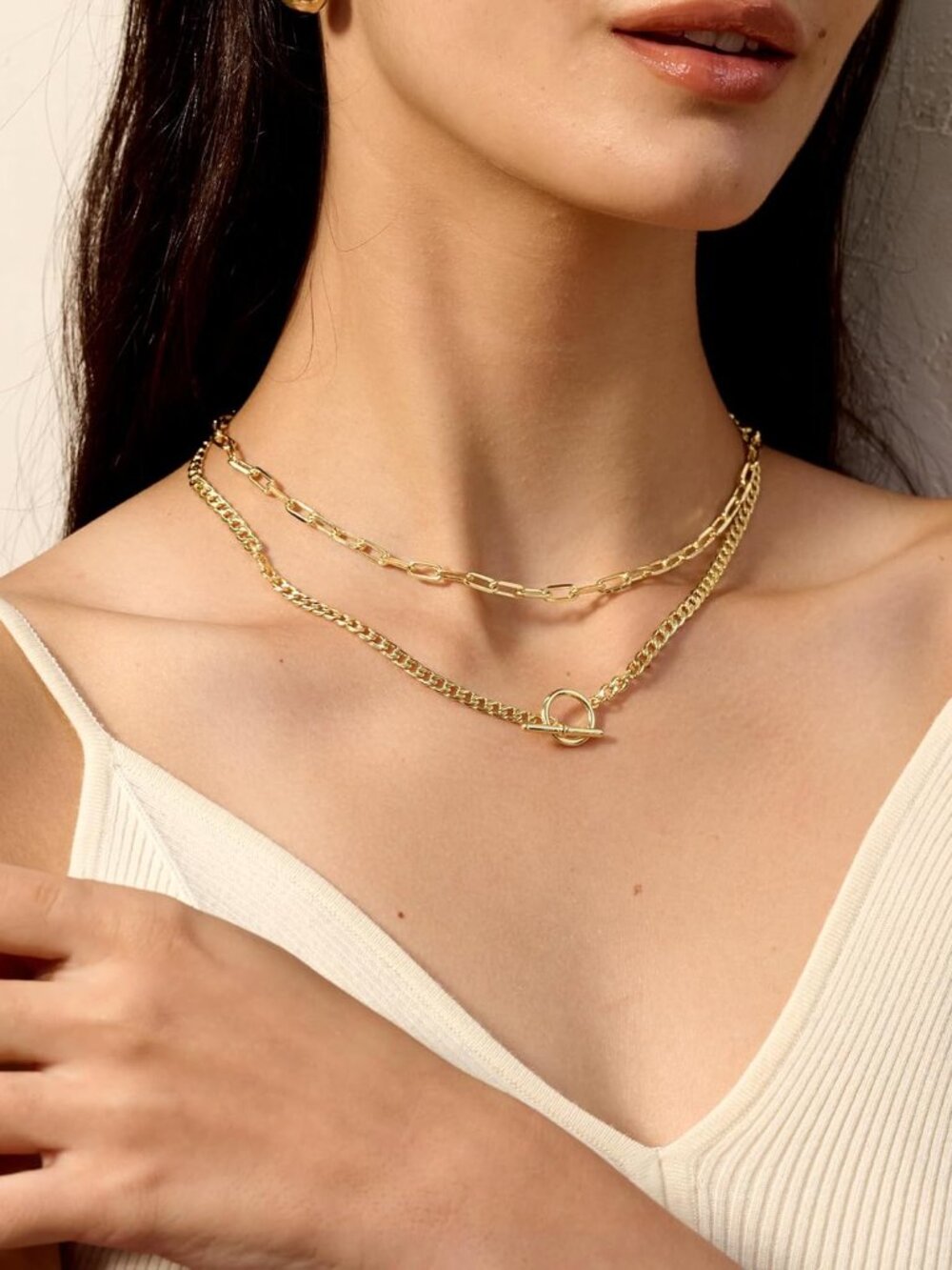 Layered Necklaces for Women, 14K Gold Plated Chain Necklace Women Trendy Cuban L - Picture 8 of 8